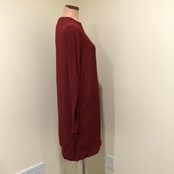 COS Sheath Dress Size 12 Dark Red Burgundy Long Sleeve - Picture 3 of 9